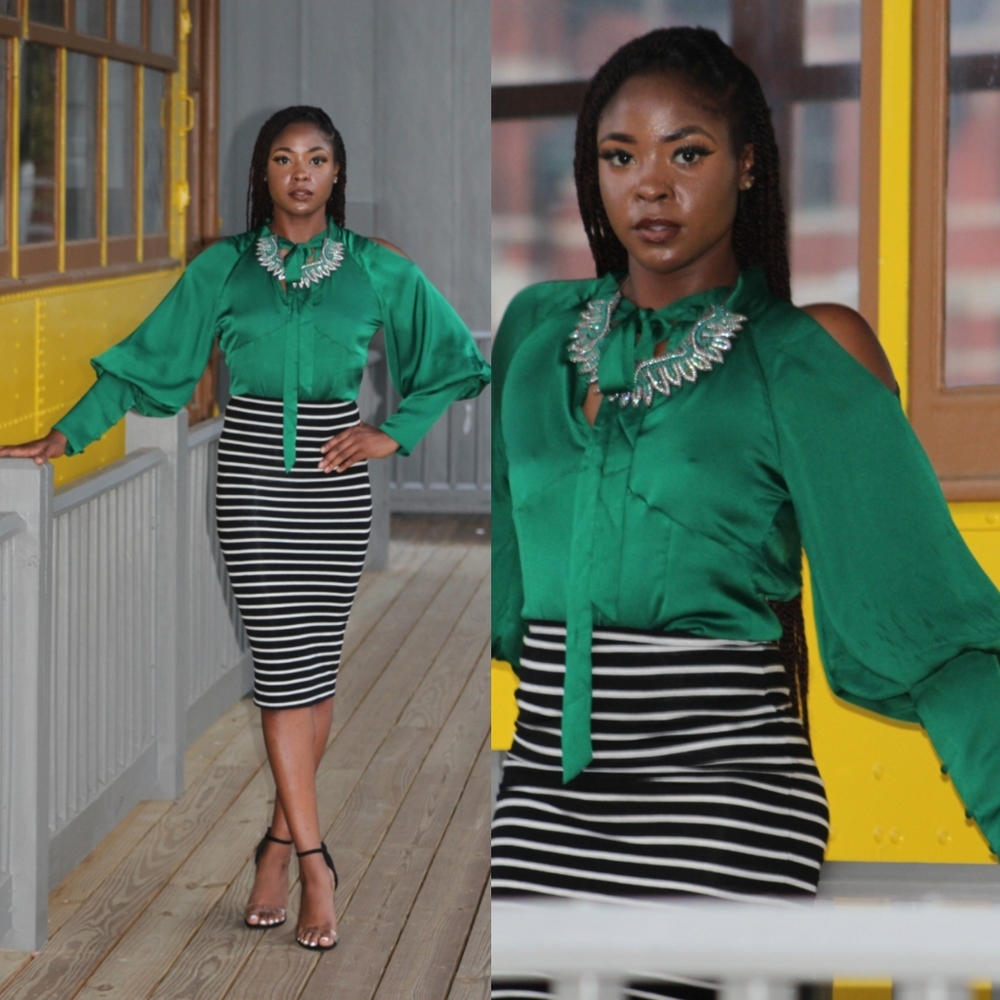 Emerald Green Paths Blouse